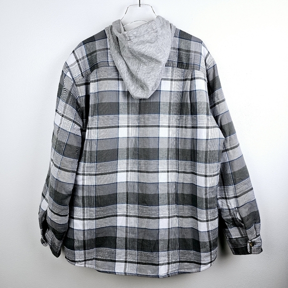 Wrangler Quilted-Lined Plaid Flannel Hooded Jacket NWT XL - Picture 6 of 16